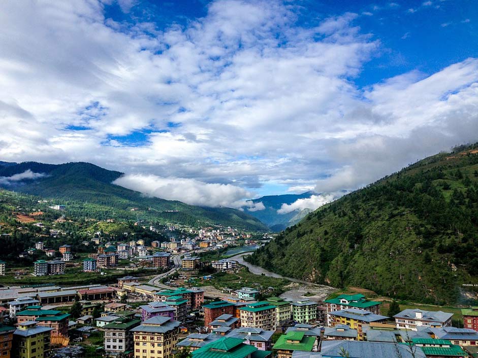 Green-City Mountains The-Village Bhutan