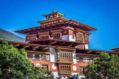 Palace Country Architecture Bhutan Picture