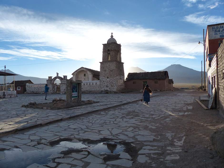 Sunset Church Landscape Bolivia