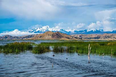 Lake-Titicaca Clouds Mountain Bolivia Picture