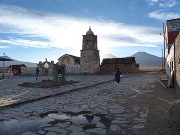 Bolivia Sunset Church Landscape Picture