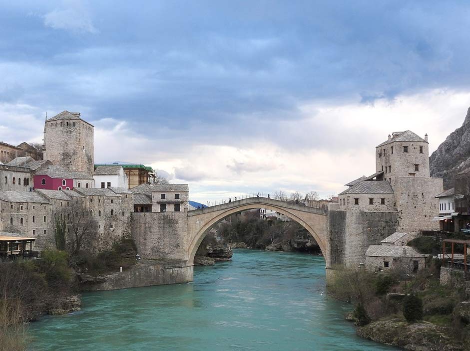 Neretva-River Bridge Mostar Bosnia-And-Herzegovina