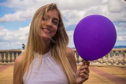 Woman Lilac Purple Balloon Picture