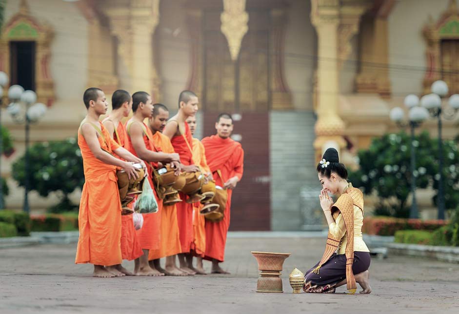 Bangkok Prayer Praying Monks