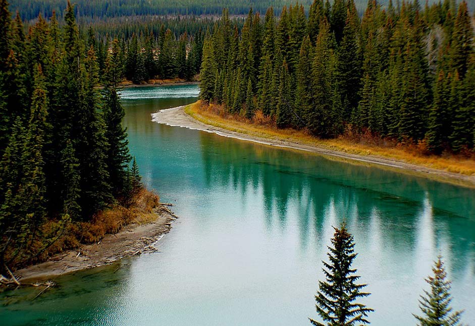 Canada Alberta Bow-River Landscape