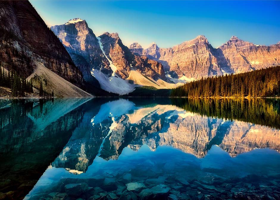 Reflections Canada Mountains Moraine-Lake