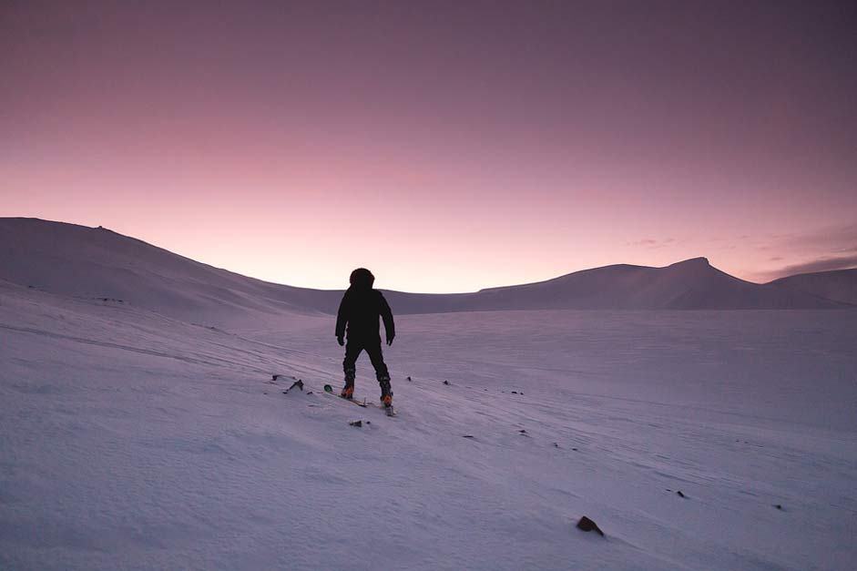 Cold Hiking Sunset Snow