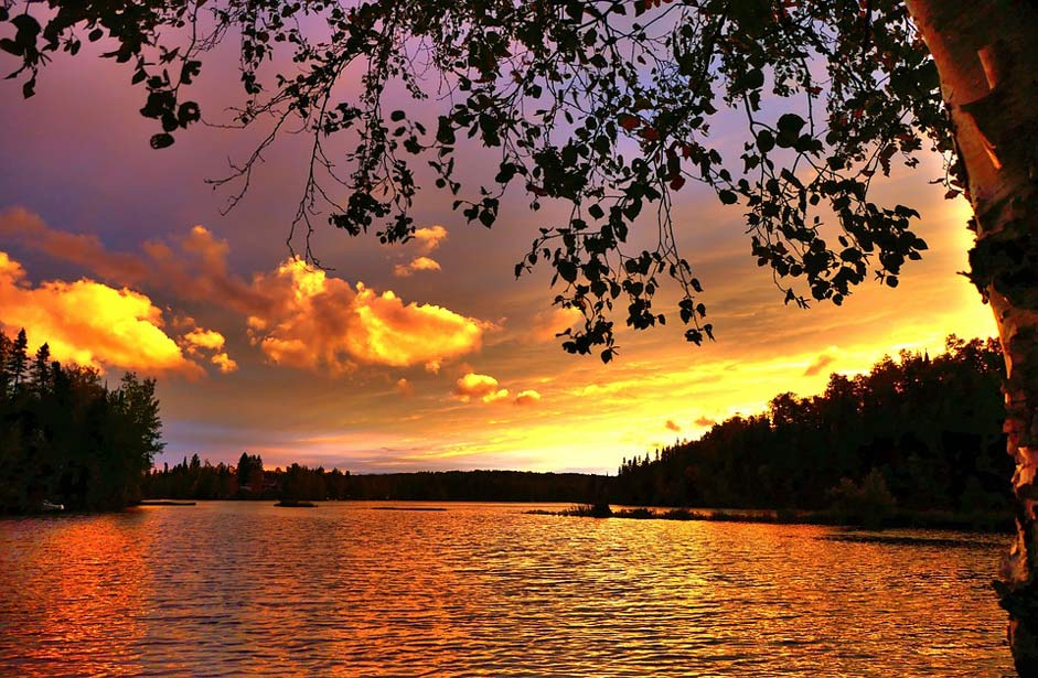 Water Lake Landscape Sunset