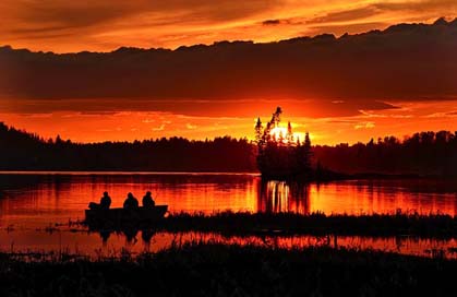 Sunset Fishermen Twilight Evening Picture