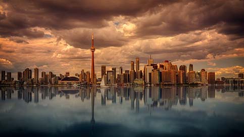 Toronto Sunset Waters Skyline Picture