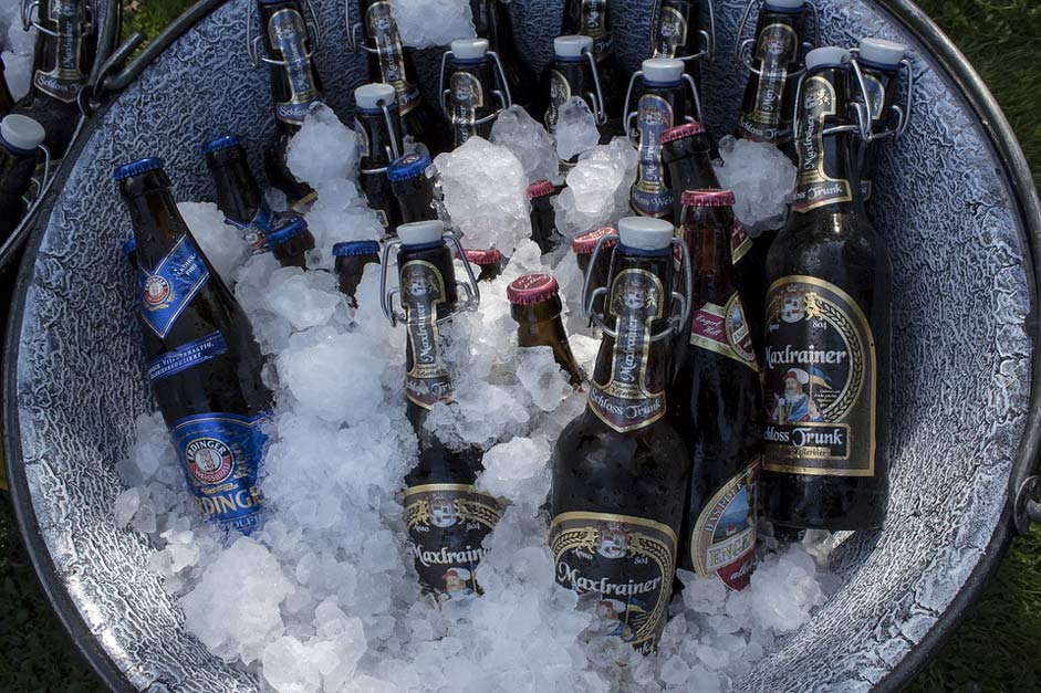 Ice Chilled Beer-Bottles Beer