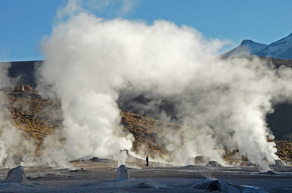 Water-Vapor Geyser Andes Chile