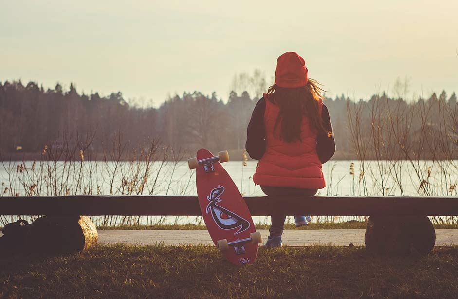 Chilling Break Longboard Girl