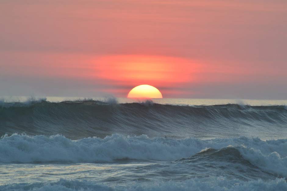 Waves Water Ocean Sunset