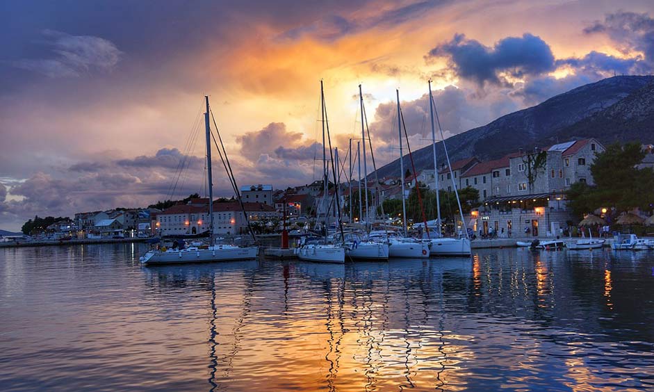 Boats Port Harbour Sunset