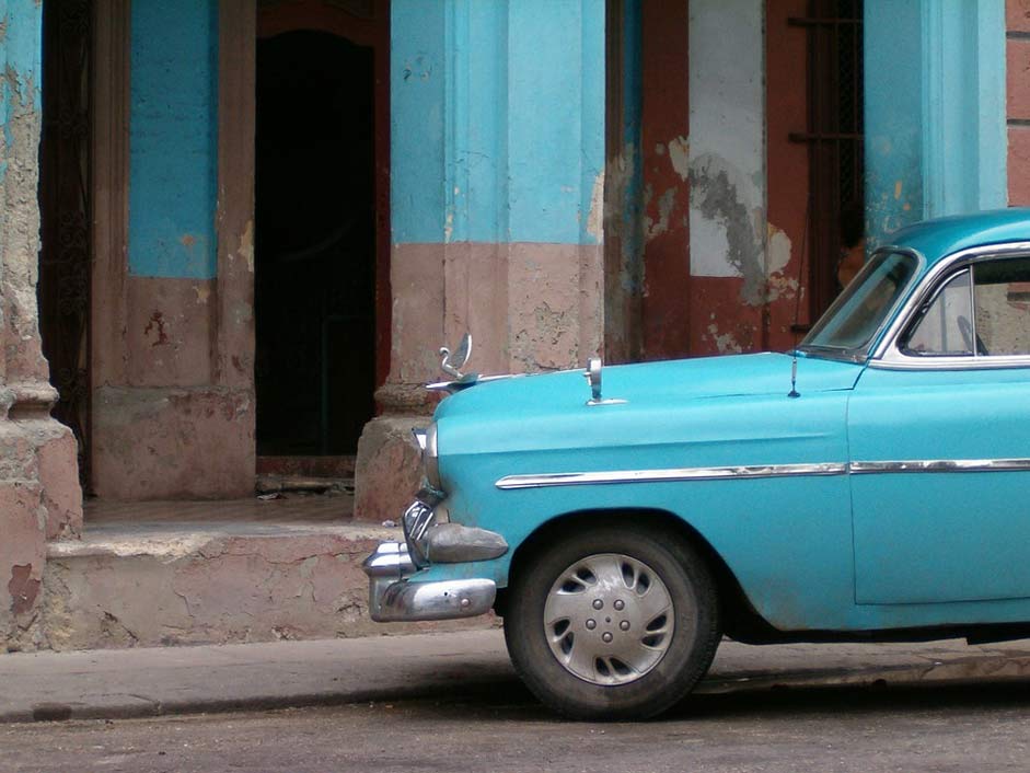 Blue Auto Havana Cuba