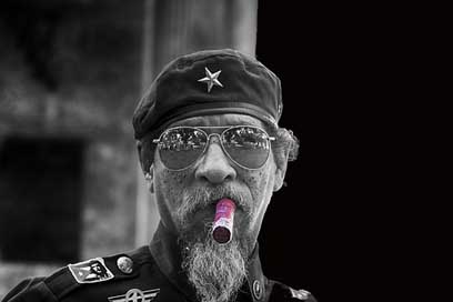 Havana Cap Black-And-White Cigar Picture