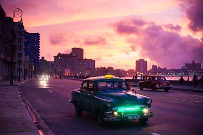 Havana Sunrise Night Car Picture