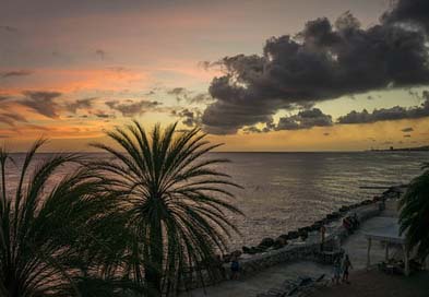 Sunset Sea Curacao Caribbean Picture