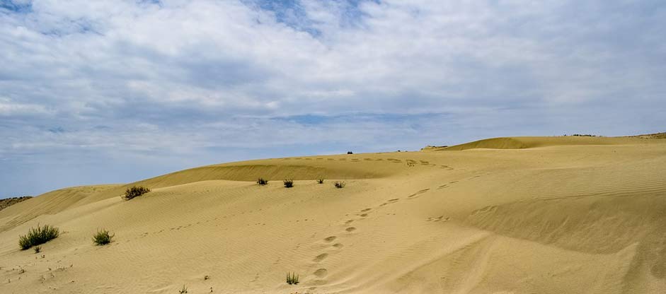 Sky Sand Dunes Footsteps