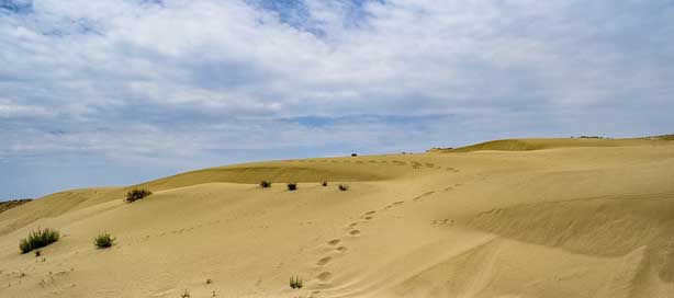 Footsteps Sky Sand Dunes Picture
