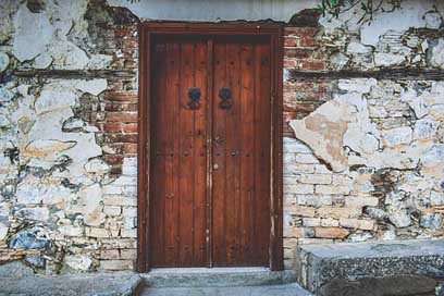 Door Wall Wooden Old Picture