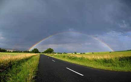 Path Sky Road Rainbow Picture