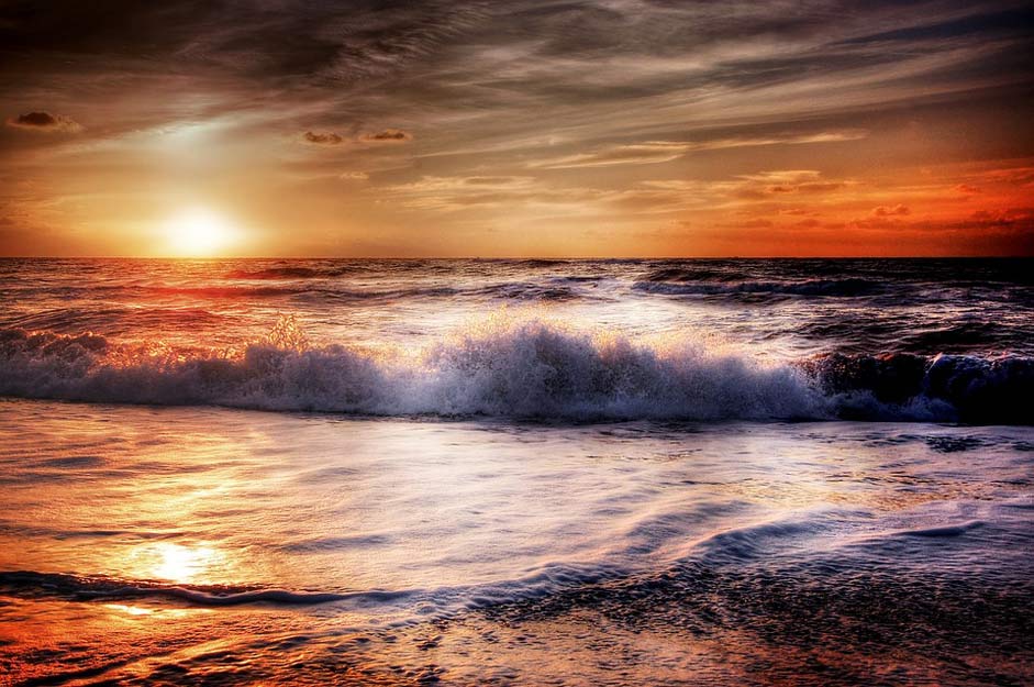 Sunset Sea Beach Sun
