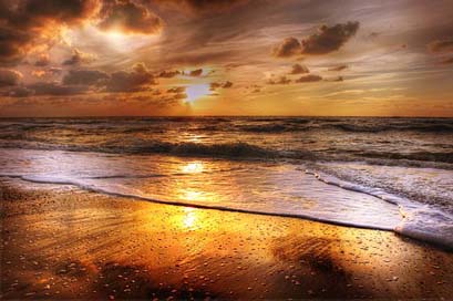 Sunset Abendstimmung Sea Beach Picture