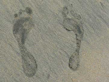Foot Beach Sand Prints Picture