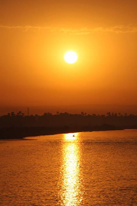 Sun Nil Sunset Egypt