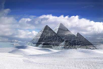Pyramids Snow Egypt Gizeh Picture