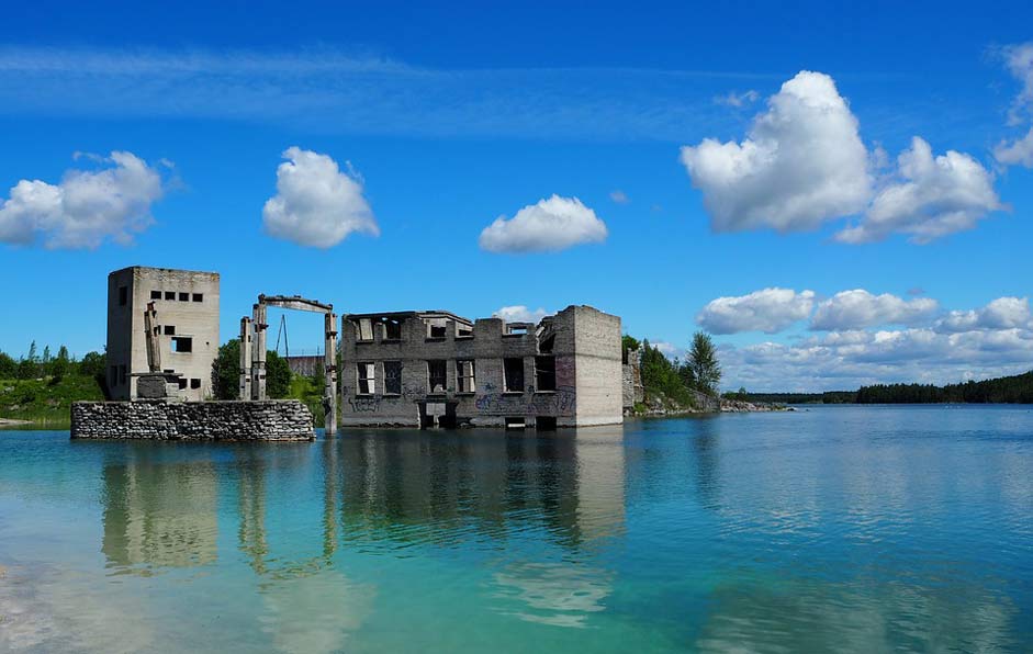 Ruins Lake Estonia Rummu