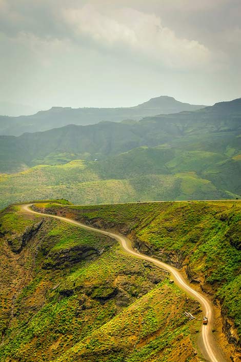 Valley Road Mountains Ethiopia