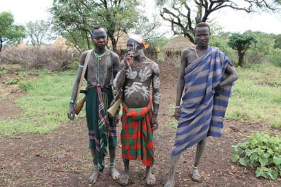 Men Ethiopia Mursi Warriors Picture