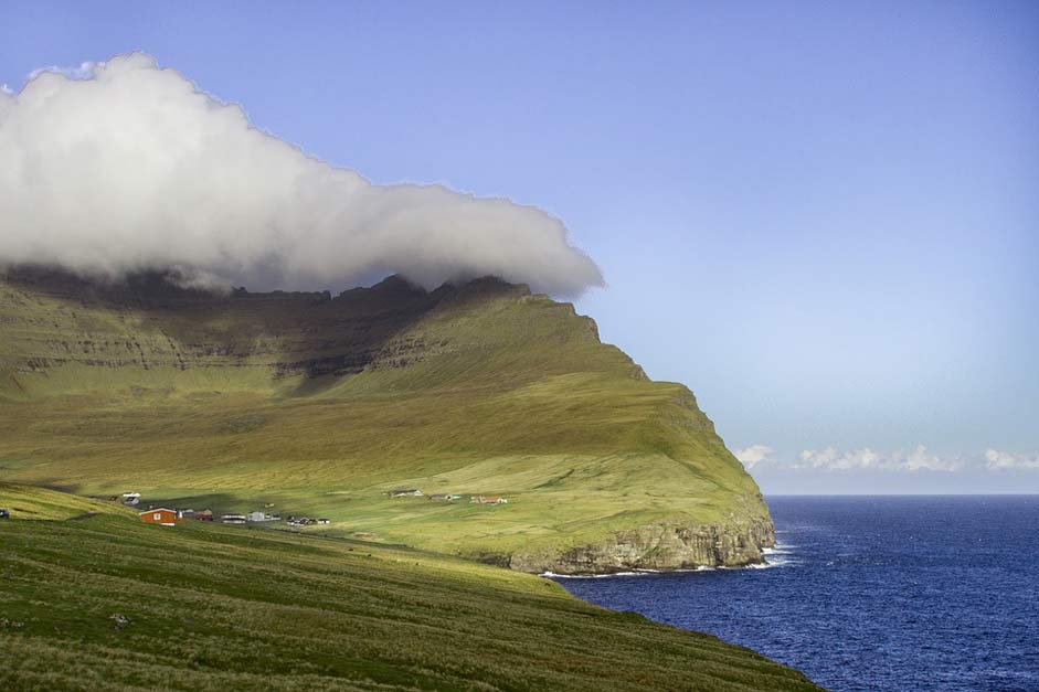 Green Faroe-Islands Clouds Blue
