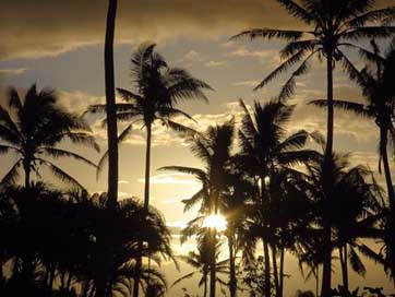 Fiji Sunset Clouds Sky Picture