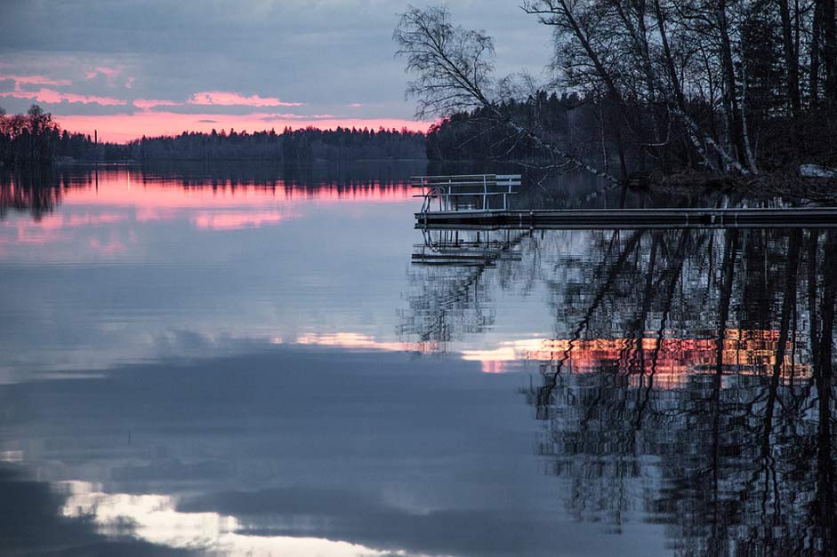 Night Reflection Sky Lake