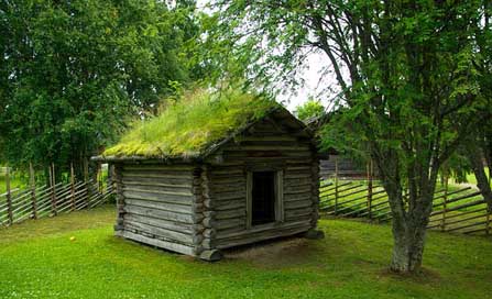 Finland Closing Grass-Roof Cabin Picture