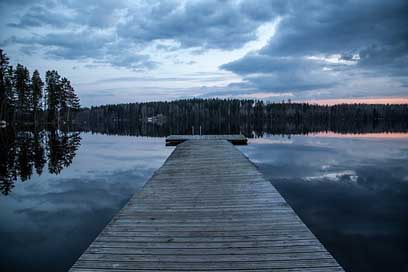 Dock Dark Finland Lake Picture
