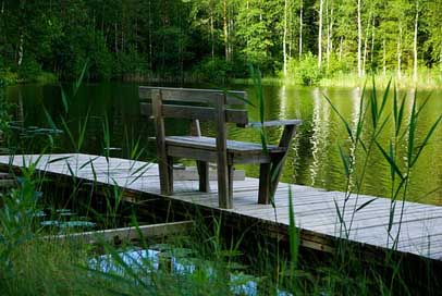 Finland Solitude Bench Lake Picture