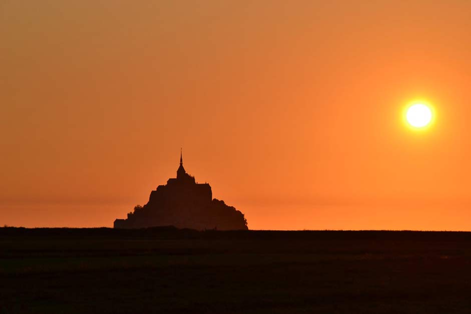 France Normandy Sunset Mont-St-Michel