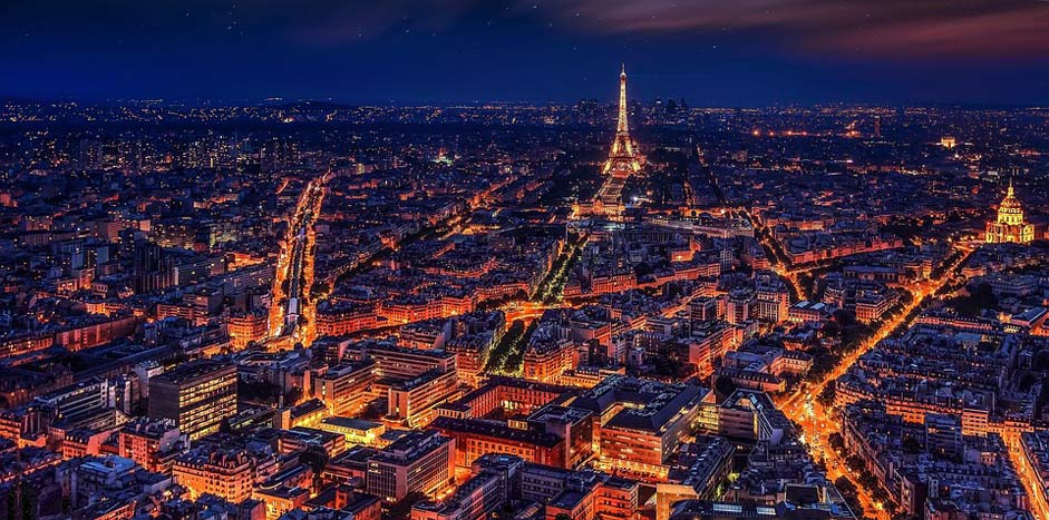 Night Eiffel-Tower France Paris