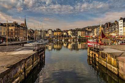 Honfleur Landscape Clouds Perspective Picture