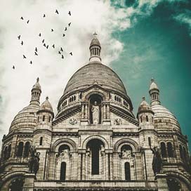 Vintage Sacre-Coeur Paris Cathedral Picture