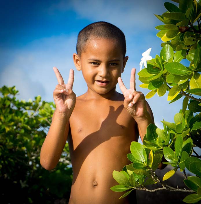 Tropical Portrait Little-Boy French-Polynesia