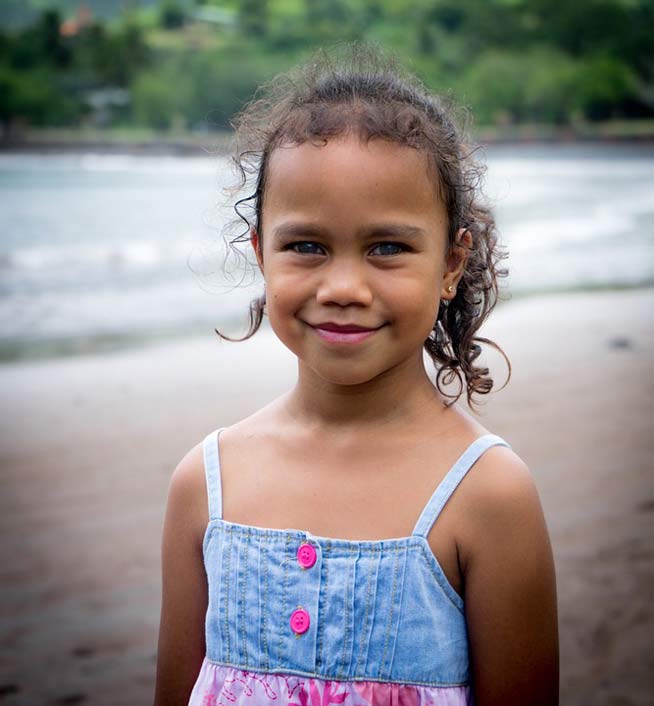 Beach French-Polynesia Portrait Girl