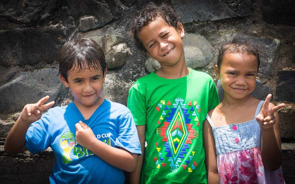 Happy French-Polynesia Children Marquesas