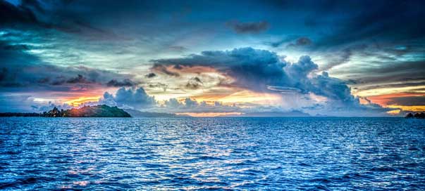 Bora-Bora Ocean Sunset French-Polynesia Picture