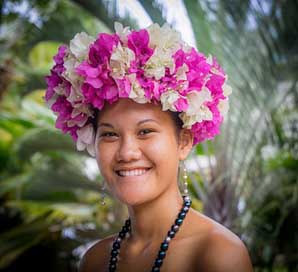 Floral-Head-Dress  Nuva-Hiva French-Polynesia Picture